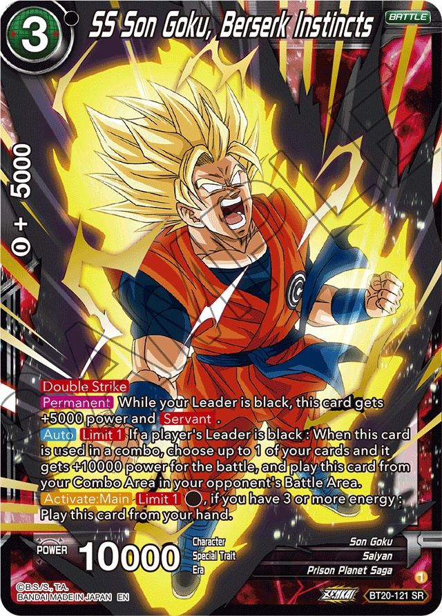 BT20-121 - SS Son Goku, Berserk Instincts - Super Rare